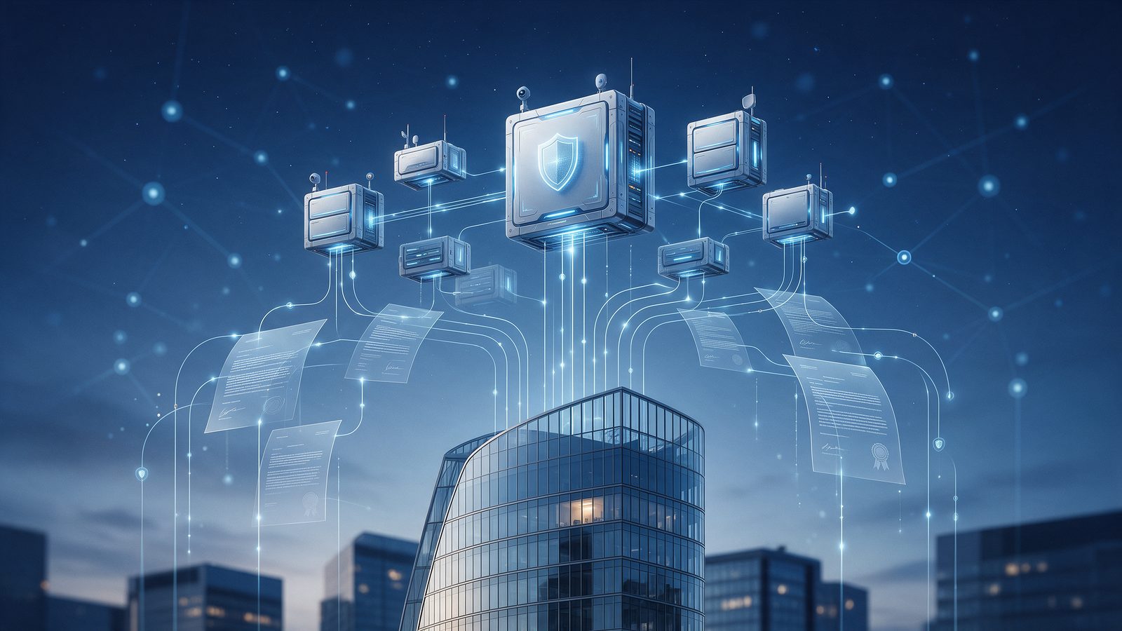 Sede di un istituto finanziario collegata a moduli cloud protetti e contratti digitali: la governance DORA dei fornitori ICT